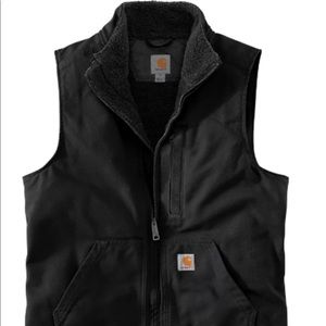Carhartt Washed Duck Sherpa-Lined Mock Vest for Men Size Medium